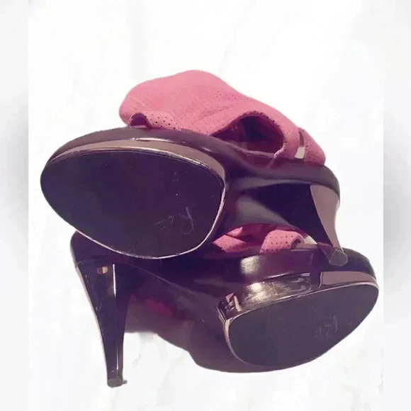 Browns suede pink perforated Work, Day to Night, Date Night leather heels 7 - Picture 4 of 4